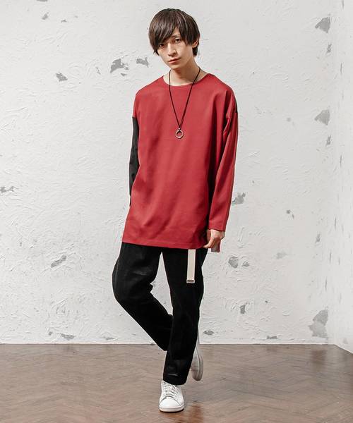 MinoriTY（マイノリティ）の「ビッグシルエットTRパネルプルオーバー（Tシャツ/カットソー・メンズ・ブルー系その他/ブラック系その他/レッド系その他/グレー系その他・M/L）」の13枚目の写真