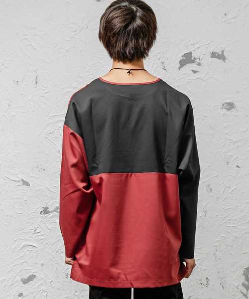 MinoriTY（マイノリティ）の「ビッグシルエットTRパネルプルオーバー（Tシャツ/カットソー・メンズ・ブルー系その他/ブラック系その他/レッド系その他/グレー系その他・M/L）」の18枚目の写真