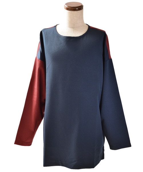 MinoriTY（マイノリティ）の「ビッグシルエットTRパネルプルオーバー（Tシャツ/カットソー・メンズ・ブルー系その他/ブラック系その他/レッド系その他/グレー系その他・M/L）」の10枚目の写真