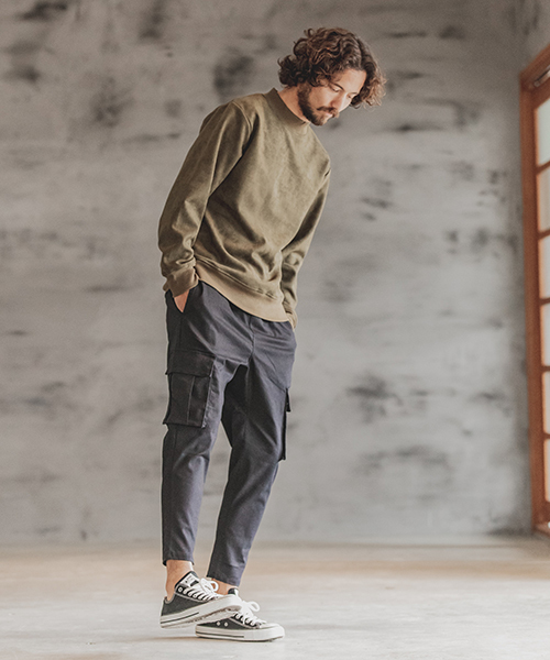 CAMBIO(カンビオ)の「mp6768-Stretch Saruel Tight Tapered Cargo Pants カーゴパンツ(カーゴパンツ・メンズ・オリーブ/ネイビー/ブラック・L/M/S)」の6枚目の写真