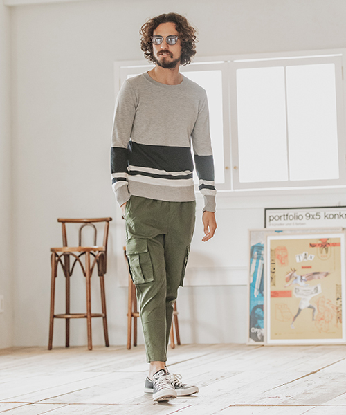CAMBIO(カンビオ)の「mp6768-Stretch Saruel Tight Tapered Cargo Pants カーゴパンツ(カーゴパンツ・メンズ・オリーブ/ネイビー/ブラック・L/M/S)」の8枚目の写真