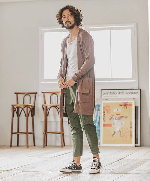 CAMBIO(カンビオ)の「mp6768-Stretch Saruel Tight Tapered Cargo Pants カーゴパンツ(カーゴパンツ・メンズ・オリーブ/ネイビー/ブラック・L/M/S)」の9枚目の写真