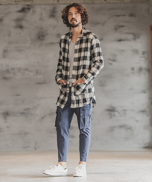 CAMBIO(カンビオ)の「mp6768-Stretch Saruel Tight Tapered Cargo Pants カーゴパンツ(カーゴパンツ・メンズ・オリーブ/ネイビー/ブラック・L/M/S)」の14枚目の写真