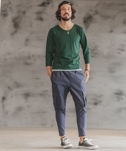 CAMBIO(カンビオ)の「mp6768-Stretch Saruel Tight Tapered Cargo Pants カーゴパンツ(カーゴパンツ・メンズ・オリーブ/ネイビー/ブラック・L/M/S)」の15枚目の写真