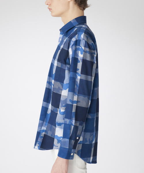 BLACK LABEL CRESTBRIDGE（ブラックレーベル・クレストブリッジ）の「カモフラージュクレストブリッジチェックシャツ（シャツ/ブラウス・メンズ・オレンジ/ブルー・SMALL/MEDIUM/LARGE）」の3枚目の写真