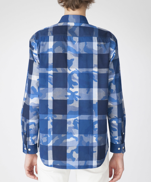 BLACK LABEL CRESTBRIDGE（ブラックレーベル・クレストブリッジ）の「カモフラージュクレストブリッジチェックシャツ（シャツ/ブラウス・メンズ・オレンジ/ブルー・SMALL/MEDIUM/LARGE）」の5枚目の写真
