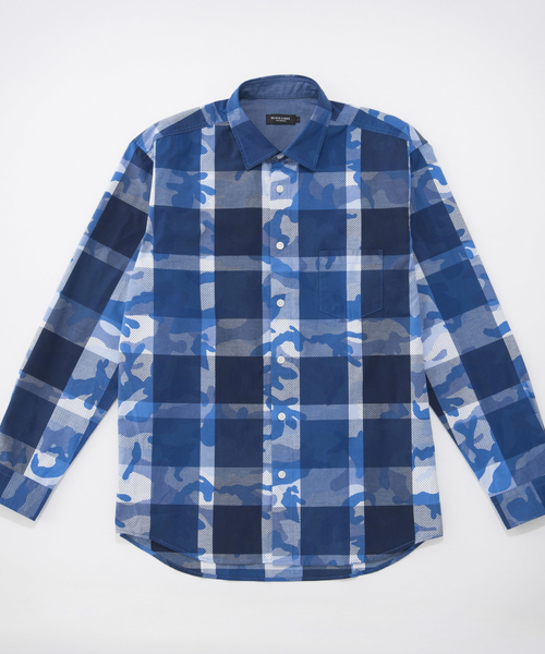 BLACK LABEL CRESTBRIDGE（ブラックレーベル・クレストブリッジ）の「カモフラージュクレストブリッジチェックシャツ（シャツ/ブラウス・メンズ・オレンジ/ブルー・SMALL/MEDIUM/LARGE）」の6枚目の写真