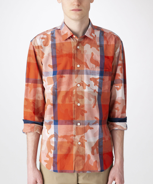 BLACK LABEL CRESTBRIDGE（ブラックレーベル・クレストブリッジ）の「カモフラージュクレストブリッジチェックシャツ（シャツ/ブラウス・メンズ・オレンジ/ブルー・SMALL/MEDIUM/LARGE）」の10枚目の写真