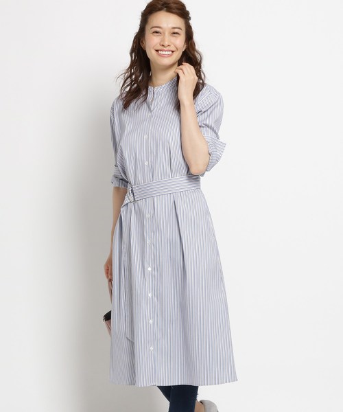 セール Reflect リフレクト のワンピース スタンドネックシャツワンピース ワンピース Story5月号掲載 Story5月号掲載 ワンピース Reflect リフレクト のファッション