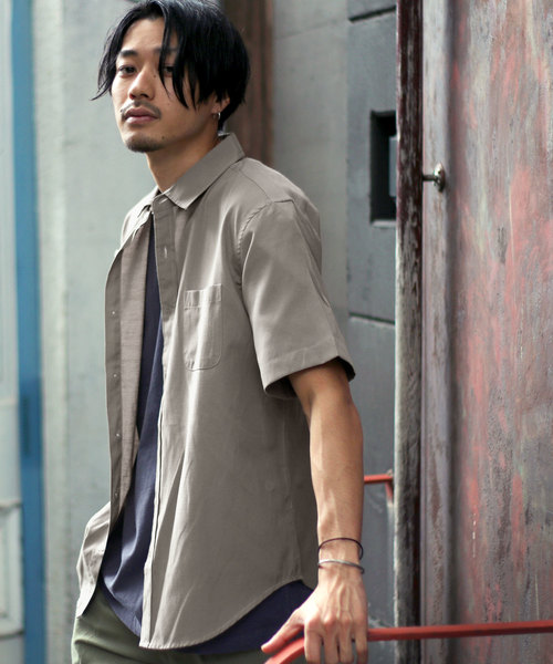 ZIP FIVE(ジップファイブ)の「【ZIP FIVE】【接触冷感】【吸水速乾】 半袖リネンシャツ(シャツ/ブラウス・メンズ・ホワイト/ブラック/ベージュ/ネイビー/カーキ/サックスブルー/ホワイト×ネイビー/ブラック系その他/ベージュ系その他/ブルー系その他・SMALL/MEDIUM/LARGE/X-LARGE)」の6枚目の写真