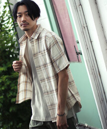 【ZIP FIVE】【接触冷感】【吸水速乾】　半袖リネンシャツ