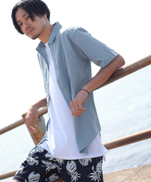 ZIP FIVE(ジップファイブ)の「【ZIP FIVE】【接触冷感】【吸水速乾】 半袖リネンシャツ(シャツ/ブラウス・メンズ・ホワイト/ブラック/ベージュ/ネイビー/カーキ/サックスブルー/ホワイト×ネイビー/ブラック系その他/ベージュ系その他/ブルー系その他・SMALL/MEDIUM/LARGE/X-LARGE)」の9枚目の写真