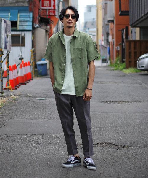 ZIP FIVE(ジップファイブ)の「【ZIP FIVE】【接触冷感】【吸水速乾】 半袖リネンシャツ(シャツ/ブラウス・メンズ・ホワイト/ブラック/ベージュ/ネイビー/カーキ/サックスブルー/ホワイト×ネイビー/ブラック系その他/ベージュ系その他/ブルー系その他・SMALL/MEDIUM/LARGE/X-LARGE)」の11枚目の写真