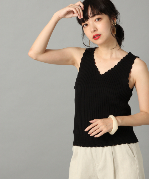 LOWRYS FARM（ローリーズファーム）の「カギバリリブタンク　838082（ニット/セーター・レディース・ブラウン/オフホワイト/ブラック/ベージュ・FREE）」の3枚目の写真