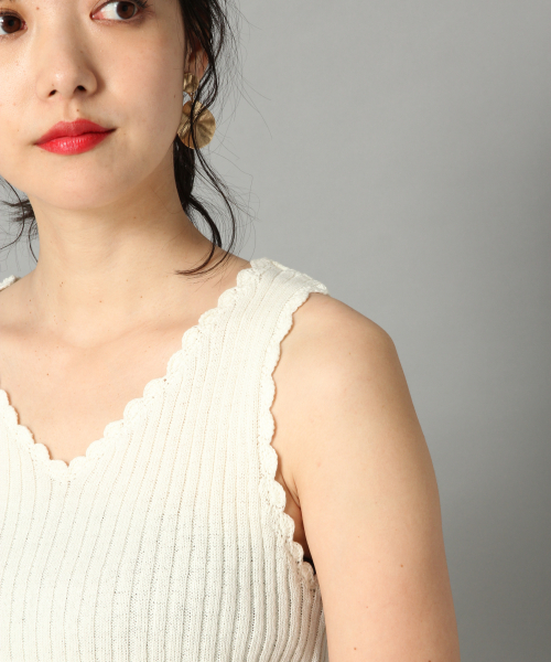 LOWRYS FARM（ローリーズファーム）の「カギバリリブタンク　838082（ニット/セーター・レディース・ブラウン/オフホワイト/ブラック/ベージュ・FREE）」の21枚目の写真