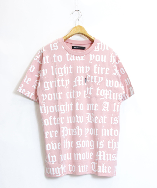 JACKROSE(ジャックローズ)の「JE・総柄ロゴTシャツ(Tシャツ/カットソー・メンズ・ホワイト/ブラック/ピンク・M/L)」の3枚目の写真
