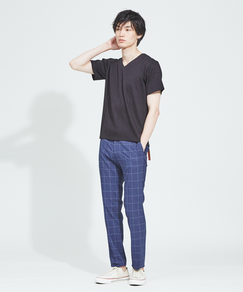 RECENCY OF MINE（リーセンシー オブ マイン）の「【Recency of Mine】FLEX　トラベストチェックパンツ（スラックス・メンズ・オフホワイト/ネイビー/グレー・46/44/48/50）」の12枚目の写真