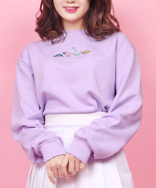 WC（ダブル シー）の「WC/ザウルス刺繍スウェット（トレーナー）（スウェット・レディース・ホワイト/パープル/ライトパープル/ブラック・FREE）」の4枚目の写真