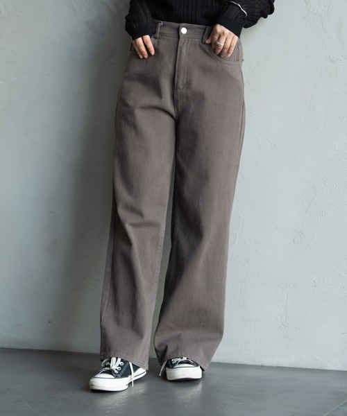 Aunt Marie's(アントマリーズ)の「AUNT MARIE'S コットンストレートパンツ(その他パンツ・レディース・ナチュラル/ブラウン・FREE)」の2枚目の写真