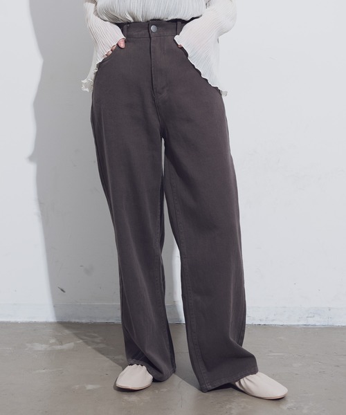 Aunt Marie's(アントマリーズ)の「AUNT MARIE'S コットンストレートパンツ(その他パンツ・レディース・ナチュラル/ブラウン・FREE)」の3枚目の写真