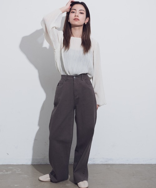 Aunt Marie's(アントマリーズ)の「AUNT MARIE'S コットンストレートパンツ(その他パンツ・レディース・ナチュラル/ブラウン・FREE)」の7枚目の写真