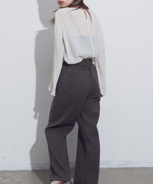 Aunt Marie's(アントマリーズ)の「AUNT MARIE'S コットンストレートパンツ(その他パンツ・レディース・ナチュラル/ブラウン・FREE)」の10枚目の写真