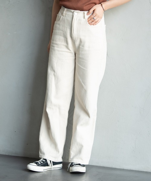 Aunt Marie's(アントマリーズ)の「AUNT MARIE'S コットンストレートパンツ(その他パンツ・レディース・ナチュラル/ブラウン・FREE)」の22枚目の写真