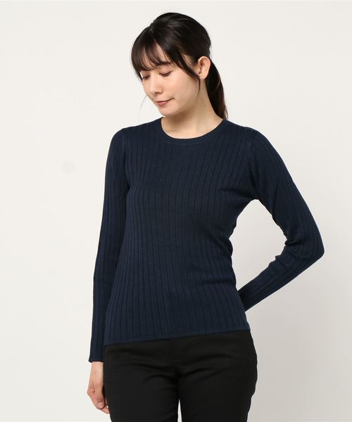 AMERICAN HOLIC(アメリカンホリック)の「ベーシックリブニットプルオーバー *●(ニット/セーター・レディース・ブラック/ベージュ/ネイビー/その他7/ブラック系その他4/アイボリー/ピンク/グリーン・M/L)」の11枚目の写真