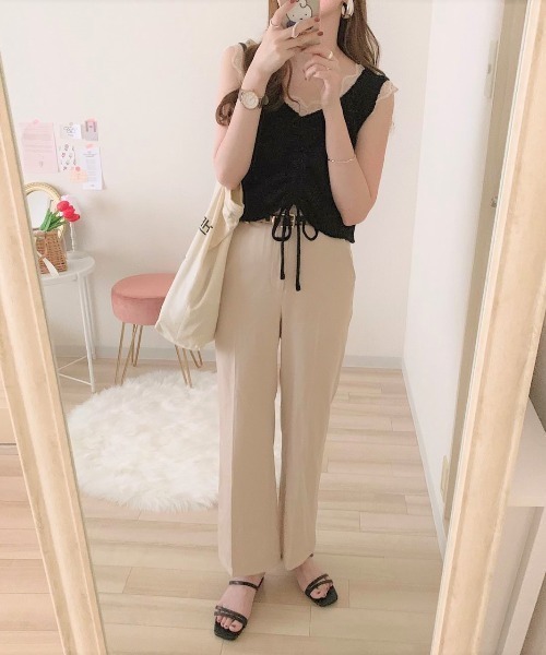 Mysa&Liina（ミーサリーナ）の「2WAYスラブニットビスチェ（ベスト・レディース・ブラック/ベージュ/ブラウン/オフホワイト/ダークブラウン/ワイン/ブルー/ピンク/グリーン/オレンジ/ラベンダー・M）」の14枚目の写真