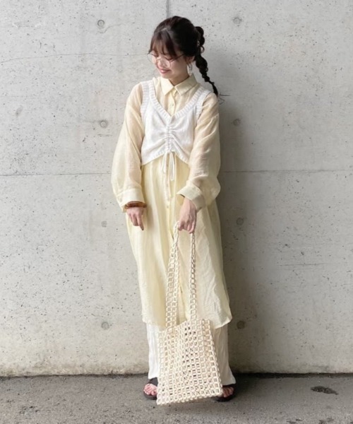 Mysa&Liina（ミーサリーナ）の「2WAYスラブニットビスチェ（ベスト・レディース・ブラック/ベージュ/ブラウン/オフホワイト/ダークブラウン/ワイン/ブルー/ピンク/グリーン/オレンジ/ラベンダー・M）」の12枚目の写真