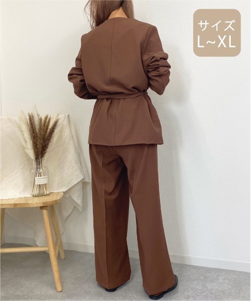 apres jour mignon(アプレジュールミニョン)の「【大きいサイズ】ノーカラ―ジャケット【ZOZOTOWN限定アイテム】(テーラードジャケット・レディース・ダークグリーン/ブラウン系その他/アイボリー・X-LARGE)」の22枚目の写真