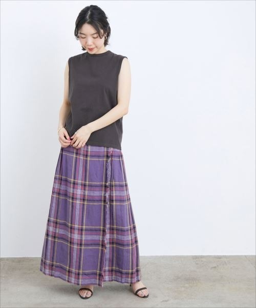 BATONER（バトナー）の「【BATONER for ADAM ET ROPE'】色別注PACK T-SHIRT(ノースリーブ)（Tシャツ/カットソー・レディース・チャコールグレー/ホワイト系その他5/ブラウン系その他2・1）」の9枚目の写真