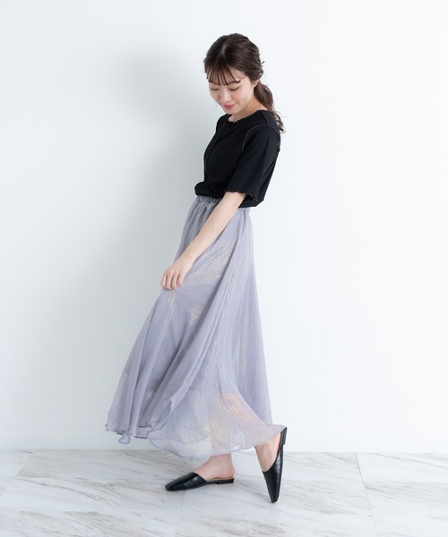 VANNIE U（ヴァニーユー）の「2WAYパイピングメロウ半袖TOPS（Tシャツ/カットソー・レディース・ホワイト/ブラック/ベージュ/ミント・FREE）」の7枚目の写真