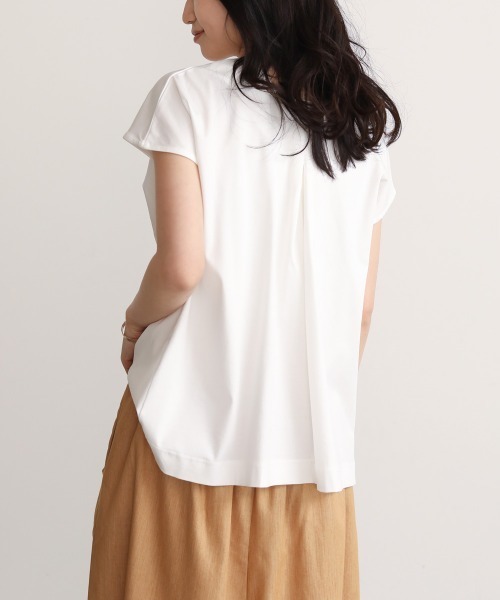 Bou Jeloud(ブージュルード)の「綿シルケット2wayバックシャンプルオーバー(Tシャツ/カットソー・レディース・オフホワイト/ベージュ/ブラック/ピンク・FREE)」の9枚目の写真