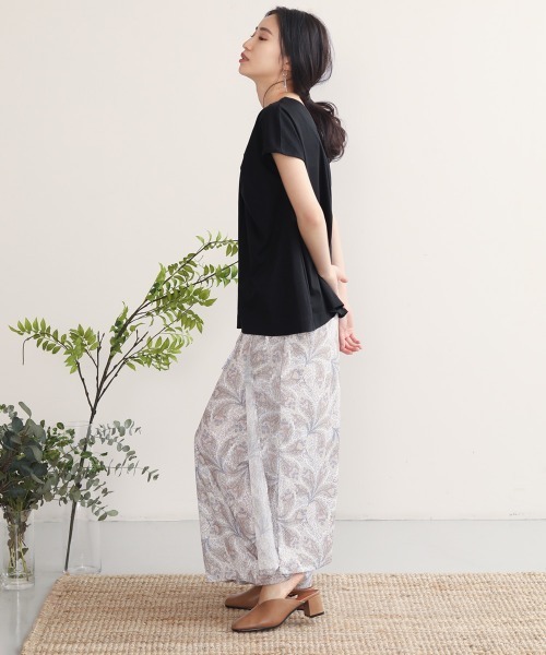 Bou Jeloud(ブージュルード)の「綿シルケット2wayバックシャンプルオーバー(Tシャツ/カットソー・レディース・オフホワイト/ベージュ/ブラック/ピンク・FREE)」の10枚目の写真