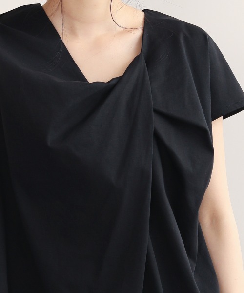 Bou Jeloud(ブージュルード)の「綿シルケット2wayバックシャンプルオーバー(Tシャツ/カットソー・レディース・オフホワイト/ベージュ/ブラック/ピンク・FREE)」の12枚目の写真