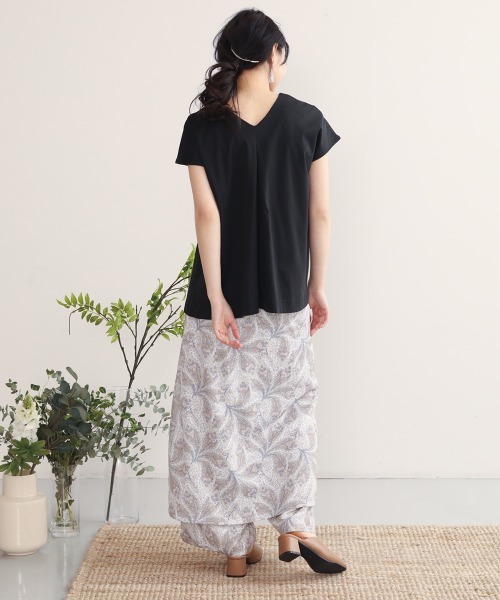 Bou Jeloud(ブージュルード)の「綿シルケット2wayバックシャンプルオーバー(Tシャツ/カットソー・レディース・オフホワイト/ベージュ/ブラック/ピンク・FREE)」の13枚目の写真