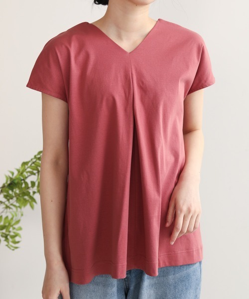 Bou Jeloud(ブージュルード)の「綿シルケット2wayバックシャンプルオーバー(Tシャツ/カットソー・レディース・オフホワイト/ベージュ/ブラック/ピンク・FREE)」の22枚目の写真