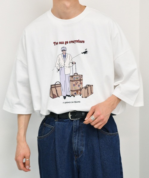 kutir(クティール)の「アソートプリントTシャツ(Tシャツ/カットソー・メンズ・ホワイト/チャコールグレー/ライトグレー/ライトブルー/ブラック/グレー/オフホワイト/サックスブルー/グリーン/ライトグリーン/その他/ラベンダー/ホワイト系その他・SMALL/MEDIUM/LARGE)」の3枚目の写真