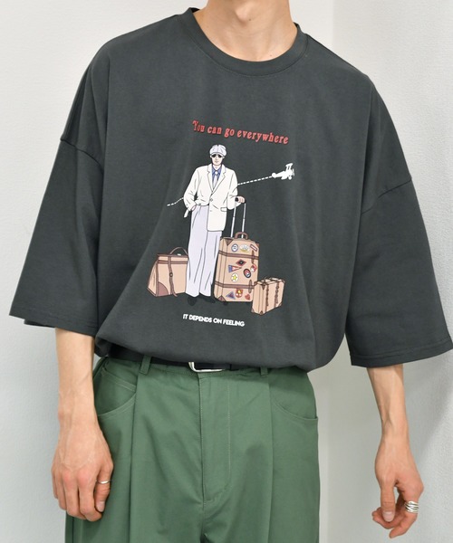 kutir(クティール)の「アソートプリントTシャツ(Tシャツ/カットソー・メンズ・ホワイト/チャコールグレー/ライトグレー/ライトブルー/ブラック/グレー/オフホワイト/サックスブルー/グリーン/ライトグリーン/その他/ラベンダー/ホワイト系その他・SMALL/MEDIUM/LARGE)」の7枚目の写真