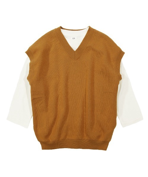 devirock(デビロック)の「Vネックニットベスト&長袖Tシャツセット(ニット/セーター・キッズ・ダークブラウン/キャメル/ベージュ/ブラック・110cm/150cm/100cm/130cm/140cm/120cm/160cm)」の14枚目の写真
