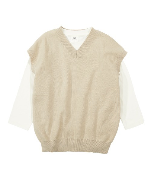 devirock(デビロック)の「Vネックニットベスト&長袖Tシャツセット(ニット/セーター・キッズ・ダークブラウン/キャメル/ベージュ/ブラック・110cm/150cm/100cm/130cm/140cm/120cm/160cm)」の13枚目の写真