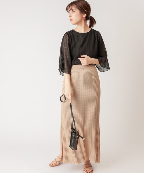 natural couture（ナチュラルクチュール）の「ヘリンボーンクリンクルシアーブラウス（シャツ/ブラウス・レディース・ブラック/ブルー/モカ/ライトベージュ/サーモンピンク・FREE）」の12枚目の写真