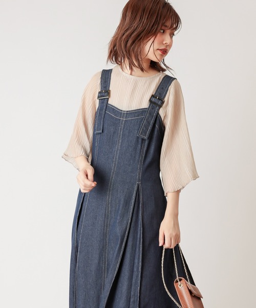 natural couture（ナチュラルクチュール）の「ヘリンボーンクリンクルシアーブラウス（シャツ/ブラウス・レディース・ブラック/ブルー/モカ/ライトベージュ/サーモンピンク・FREE）」の18枚目の写真