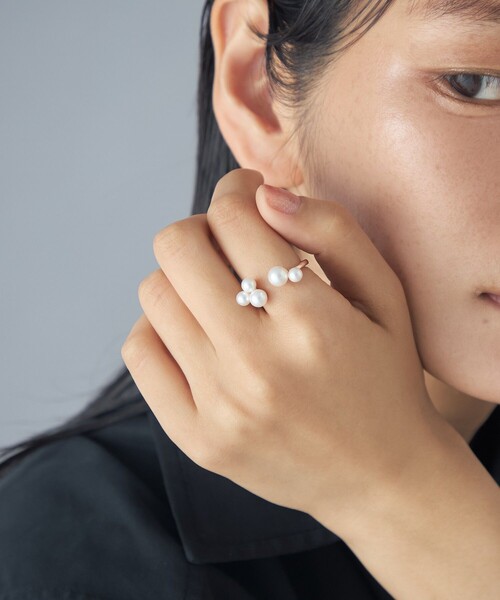 Jouete（ジュエッテ）の「フォークリング パール（リング・レディース・イエローゴールド/プラチナム/ピンクゴールド・9号/13号/17号）」の6枚目の写真