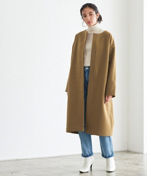 ノーカラーコート 保温 メルトン ノーカラーコート Pierrot ピエロ のファッション通販 Zozotown