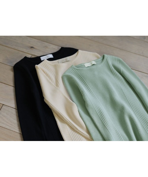 select MOCA（セレクトモカ）の「クル―ネックランダムリブデザインニット（ニット/セーター・レディース・アイボリー/ブルー/ブラック・FREE）」の20枚目の写真