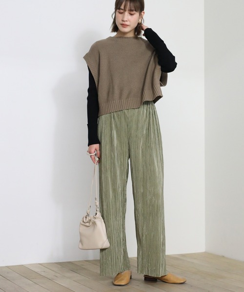 select MOCA（セレクトモカ）の「クル―ネックランダムリブデザインニット（ニット/セーター・レディース・アイボリー/ブルー/ブラック・FREE）」の18枚目の写真