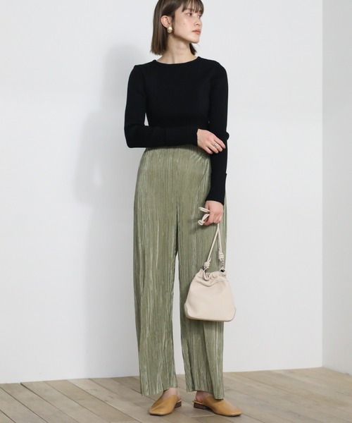 select MOCA（セレクトモカ）の「クル―ネックランダムリブデザインニット（ニット/セーター・レディース・アイボリー/ブルー/ブラック・FREE）」の6枚目の写真