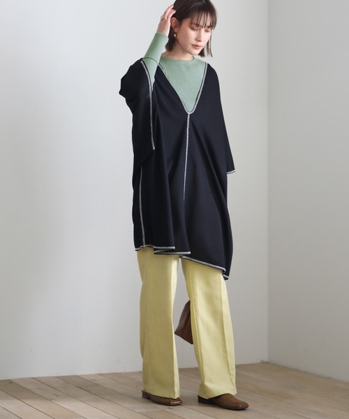 select MOCA（セレクトモカ）の「クル―ネックランダムリブデザインニット（ニット/セーター・レディース・アイボリー/ブルー/ブラック・FREE）」の10枚目の写真